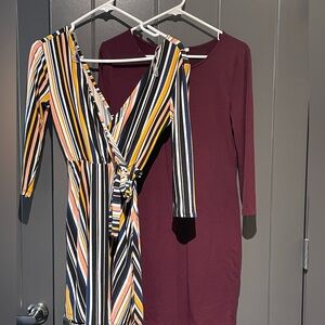 Striped Multicolor Wrap Dress